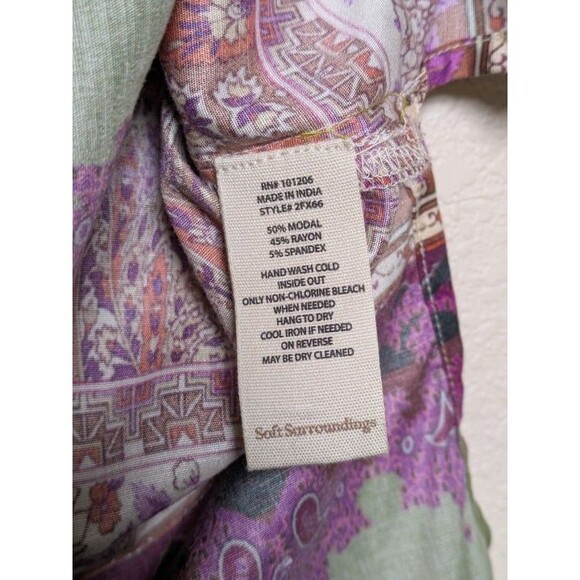 Soft Surroundings Boho Paisley Print Top Size Small Retro Festival Artistic - Picture 6 of 8
